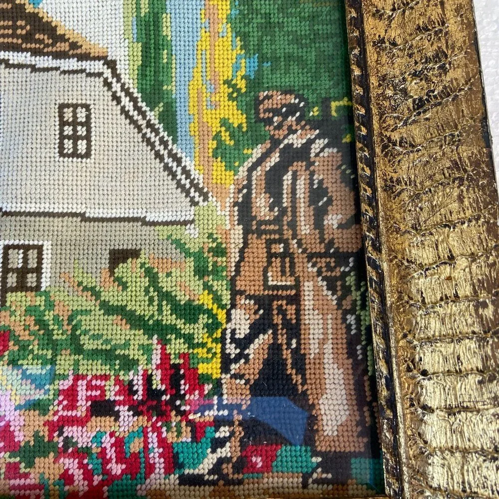 Vtg Embroidered picture Ukraine Taras Shevchenko